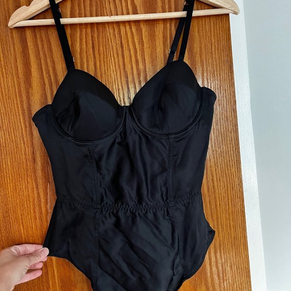 Fleur du Mal satin bullet bodysuit black size M - Picture 2 of 2